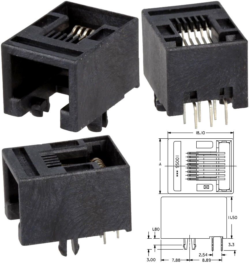 RJ 12-4pin Molex